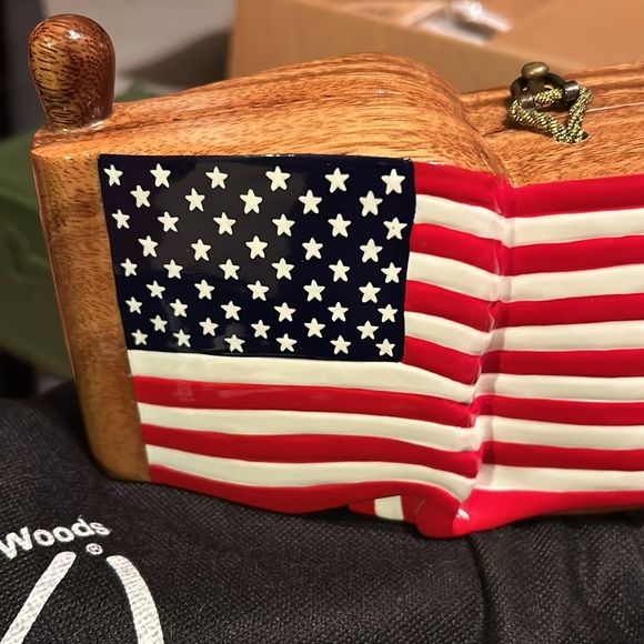 Timmy Woods Beverly Hills God Bless America Wood Clutch - Picture 4 of 6